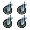 Bk Resources 5-inch Threaded Stem Casters, Polyurethane Wheels, Top Lock Brake, 300lb Capacity, 4PK 5SBR-6ST-PLY-PS4